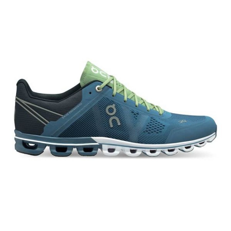 Blue / Green Men\'s On Running Cloudflow 1 Road Running Shoes | 7385196_PH