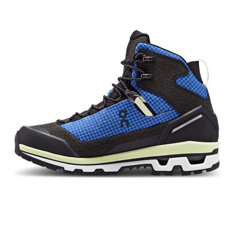 Blue / Light Green Men's On Running Cloudalpine Waterproof Hiking Boots | 3048916_PH