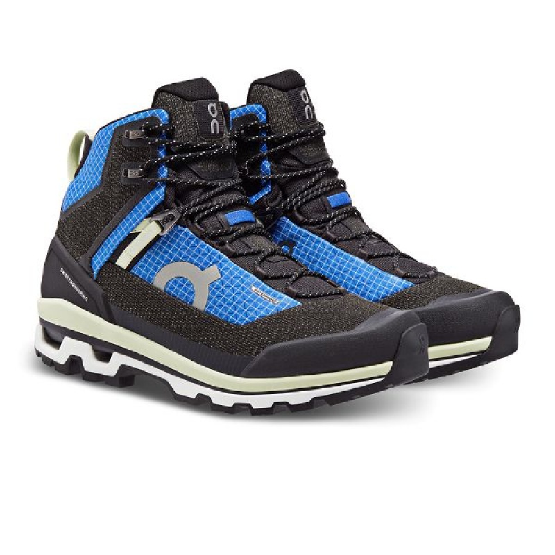 Blue / Light Green Men's On Running Cloudalpine Waterproof Hiking Boots | 3048916_PH