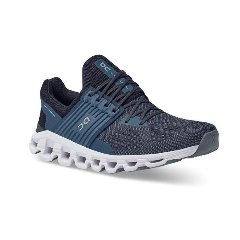 Blue / Navy Men's On Running Cloudswift Road Running Shoes | 7286143_PH