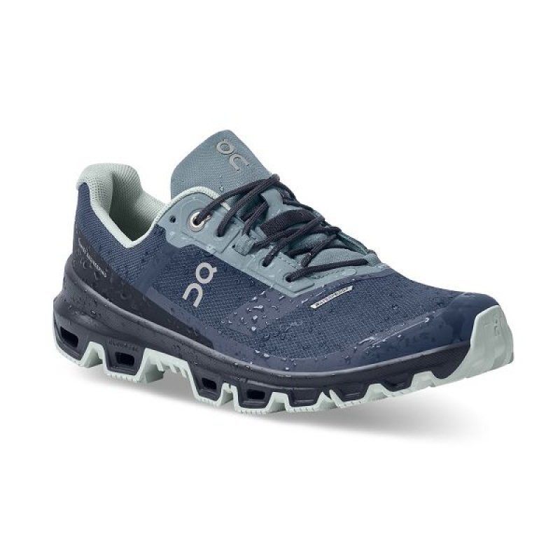 Blue / Navy Women's On Running Cloudventure Waterproof Hiking Shoes | 7859306_PH