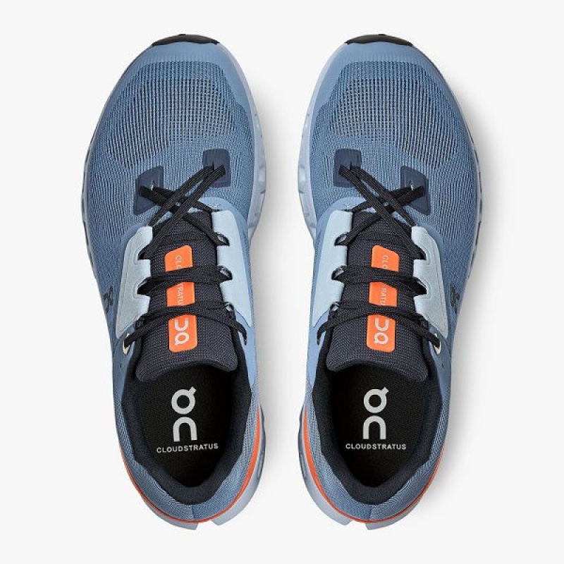 Blue / Orange Men's On Running Cloudstratus 2 Road Running Shoes | 6435798_PH