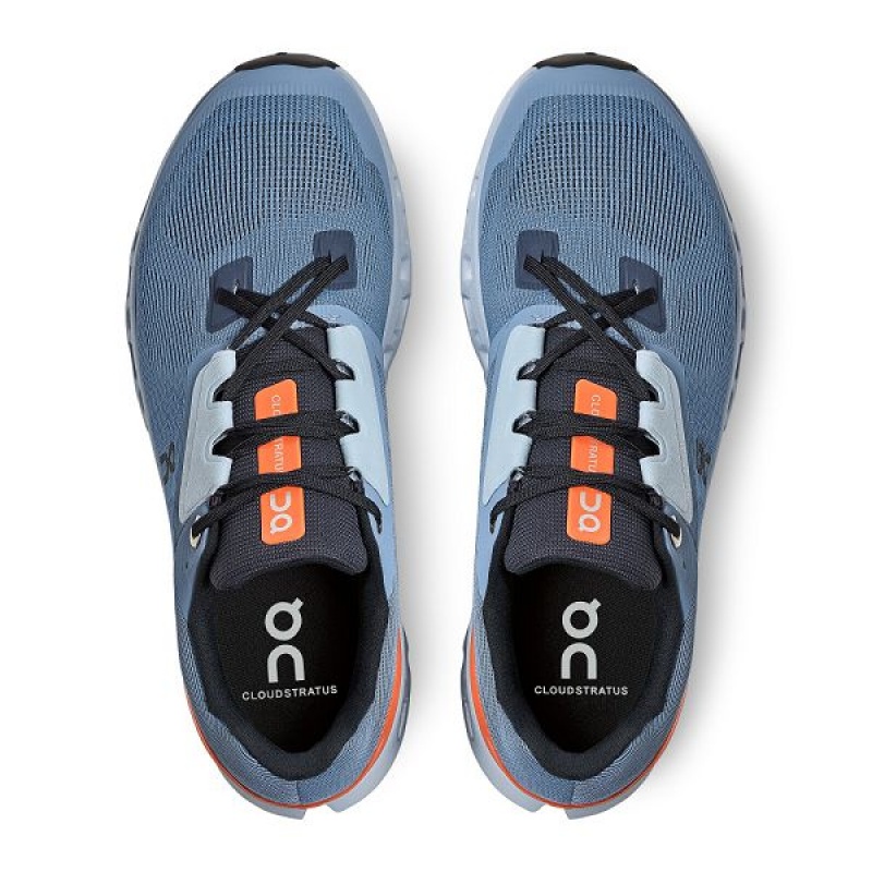 Blue / Orange Men's On Running Cloudstratus Road Running Shoes | 9268351_PH