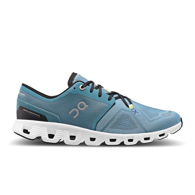 Blue / White Men\'s On Running Cloud X 3 Road Running Shoes | 4890325_PH