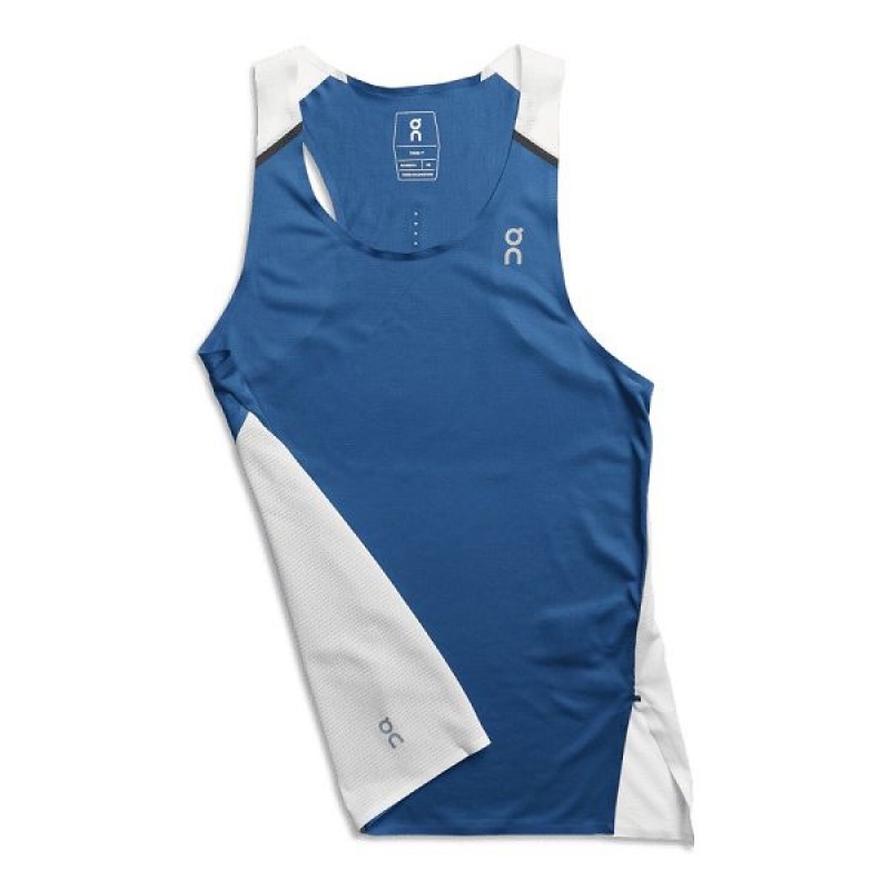 Blue / White Women\'s On Running Tank-T 2 Tanks | 634851_PH