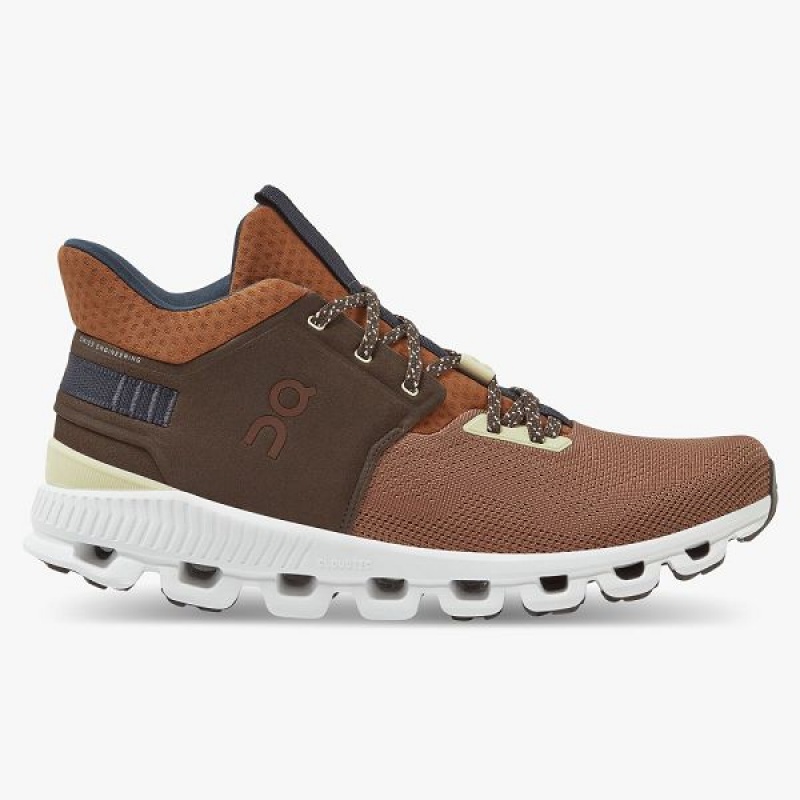 Brown Men\'s On Running Cloud Hi Edge Sneakers | 3806217_PH