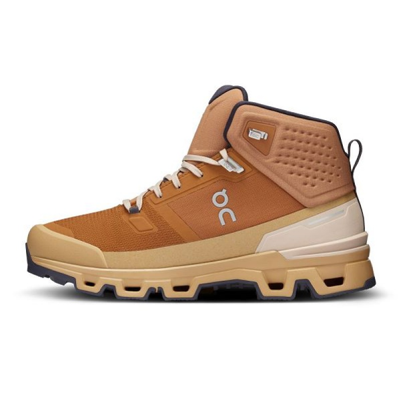 Brown Men's On Running Cloudrock 2 Waterproof Hiking Boots | 8439601_PH