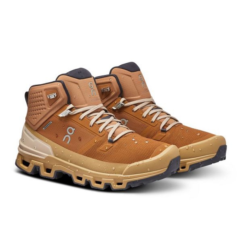 Brown Men's On Running Cloudrock 2 Waterproof Hiking Boots | 8439601_PH