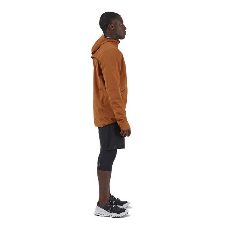 Brown Men's On Running Waterproof Anorak Jackets | 8920435_PH