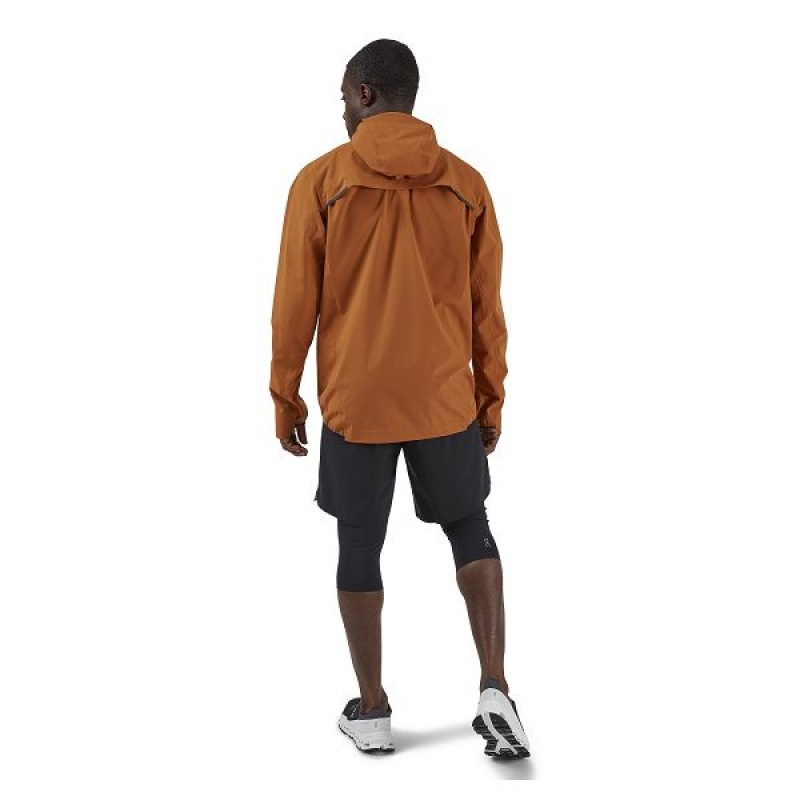 Brown Men's On Running Waterproof Anorak Jackets | 8920435_PH