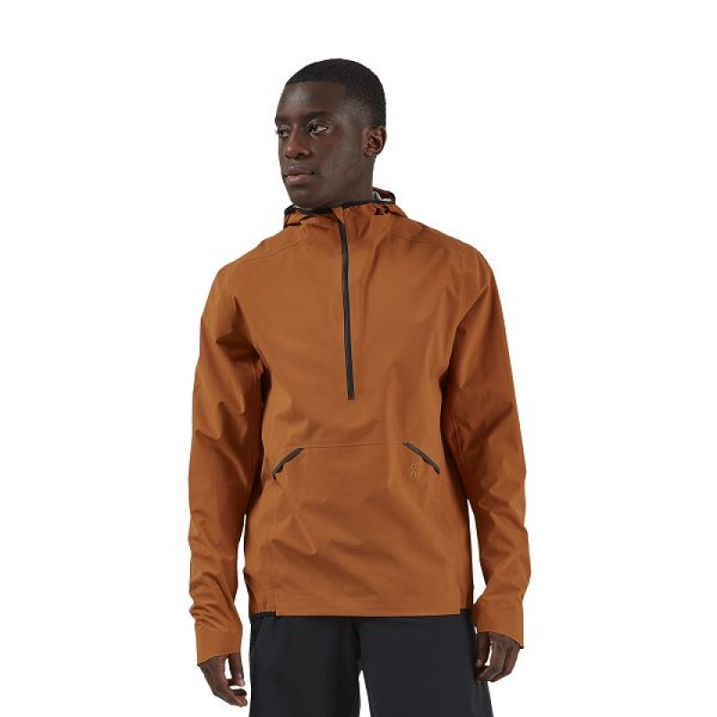 Brown Men\'s On Running Waterproof Anorak Jackets | 8920435_PH