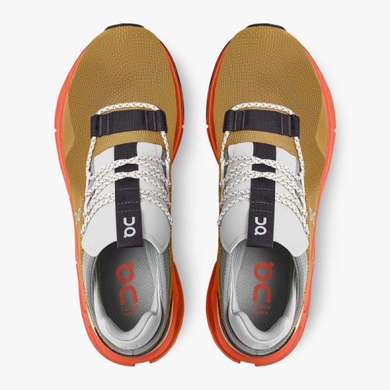 Brown / Orange Men's On Running Cloudnova Sneakers | 1386249_PH