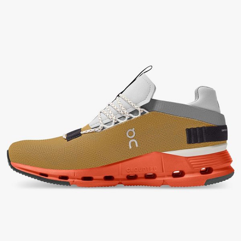 Brown / Orange Men's On Running Cloudnova Sneakers | 1386249_PH