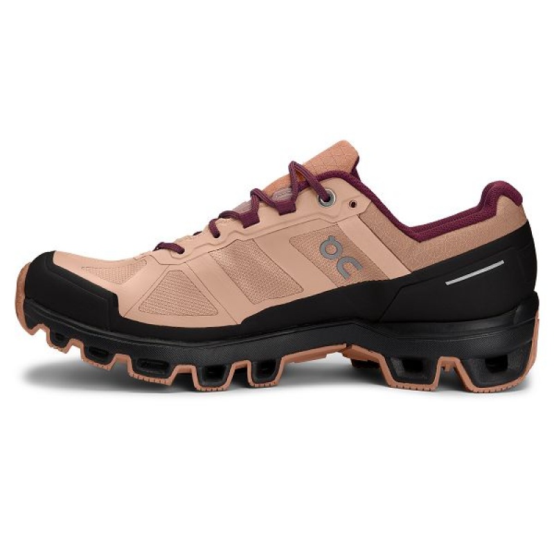 Brown / Rose Women's On Running Cloudventure Waterproof 2 Hiking Shoes | 7209846_PH