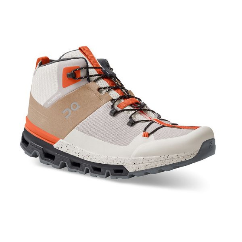 Brown / White Men's On Running Cloudtrax Hiking Boots | 5764901_PH