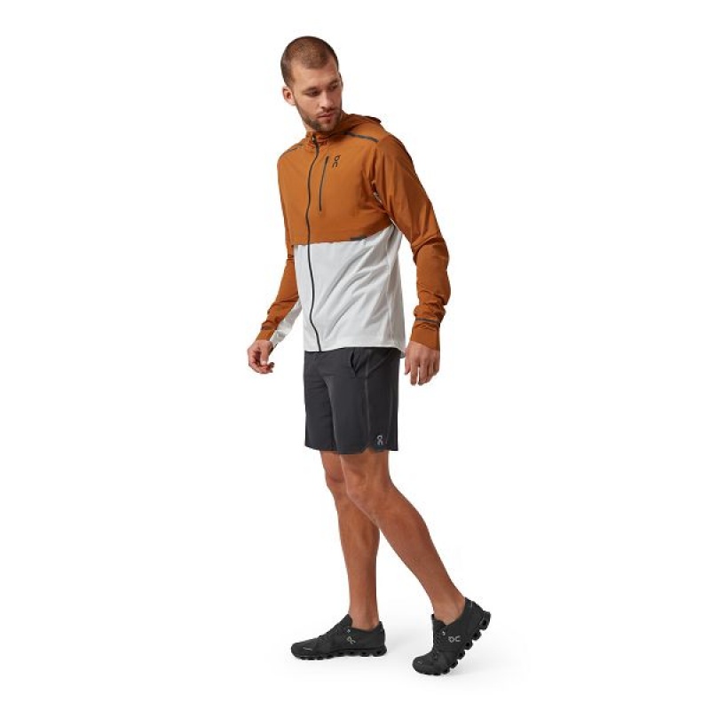 Brown / White Men's On Running Weather Jackets | 3625810_PH