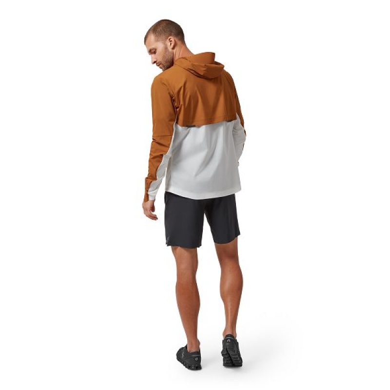 Brown / White Men's On Running Weather Jackets | 3625810_PH