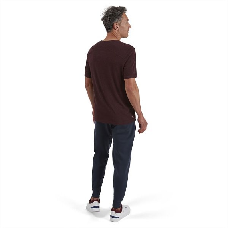 Burgundy Men's On Running Active-T T Shirts | 193685_PH