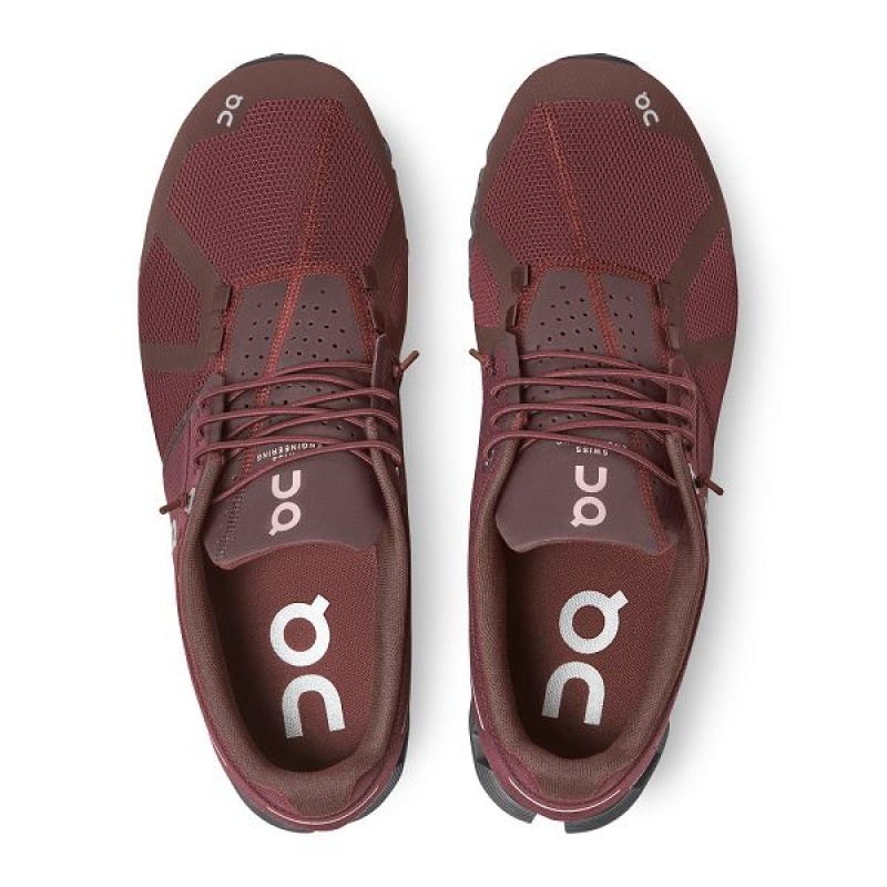 Burgundy Men's On Running Cloud Monochrome Sneakers | 5604197_PH