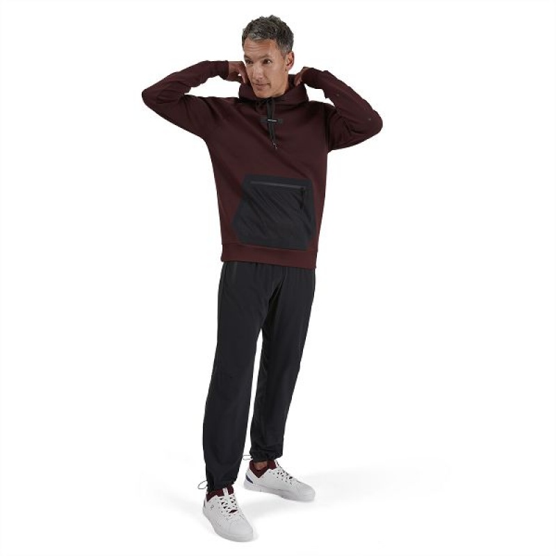 Burgundy Men's On Running Hoodie 2 Hoodies | 5603497_PH