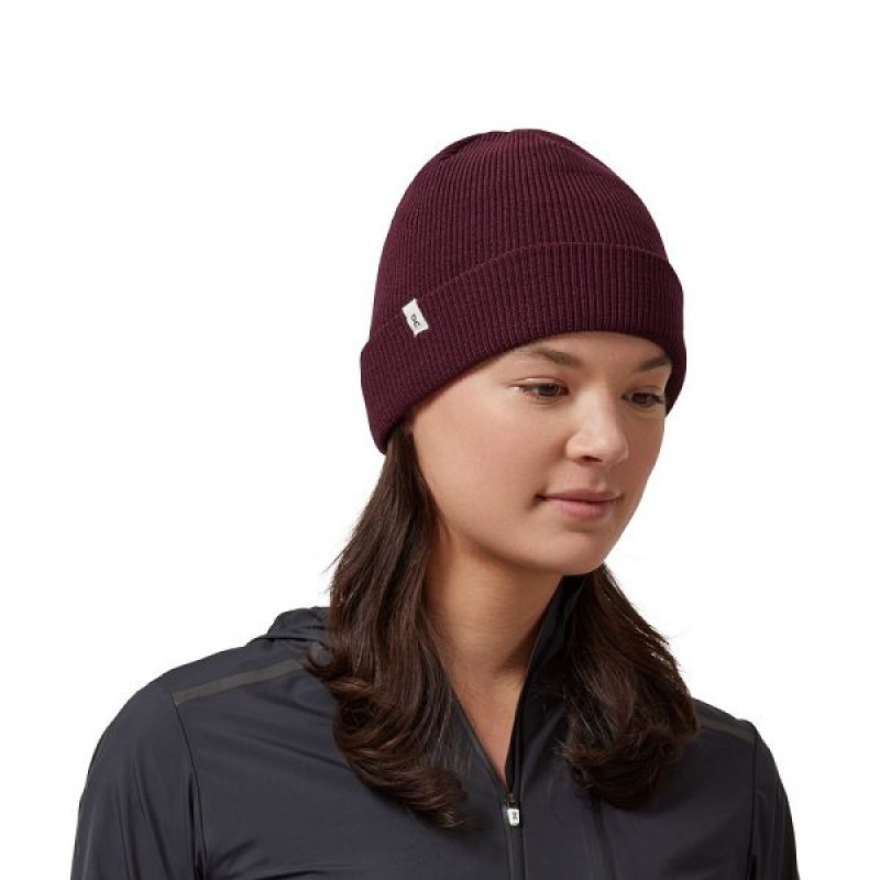 Burgundy Men's On Running Merino Beanie | 5043167_PH