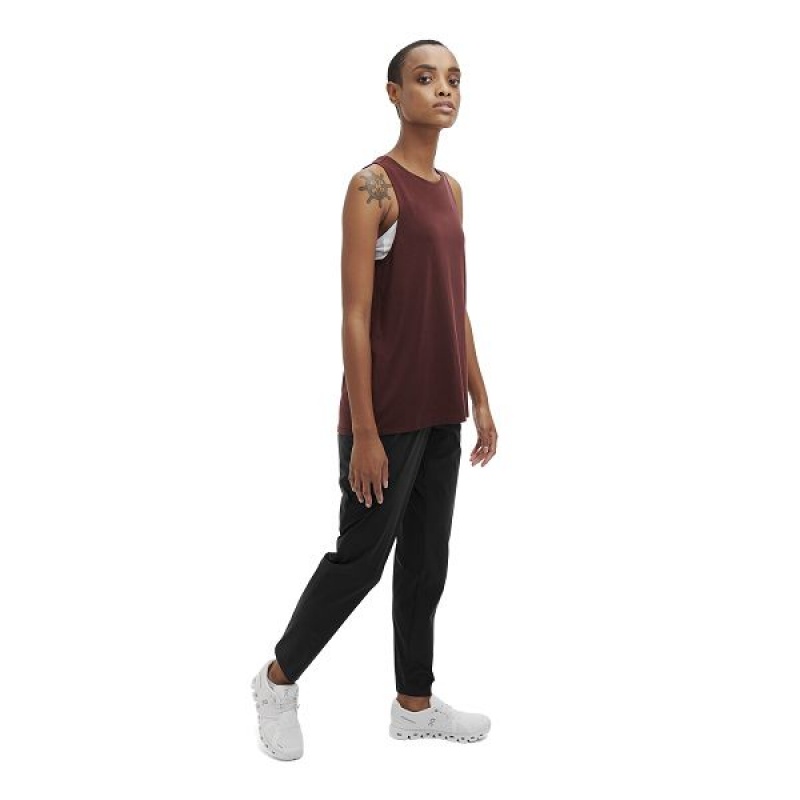 Burgundy Women's On Running Active Tanks | 6984731_PH