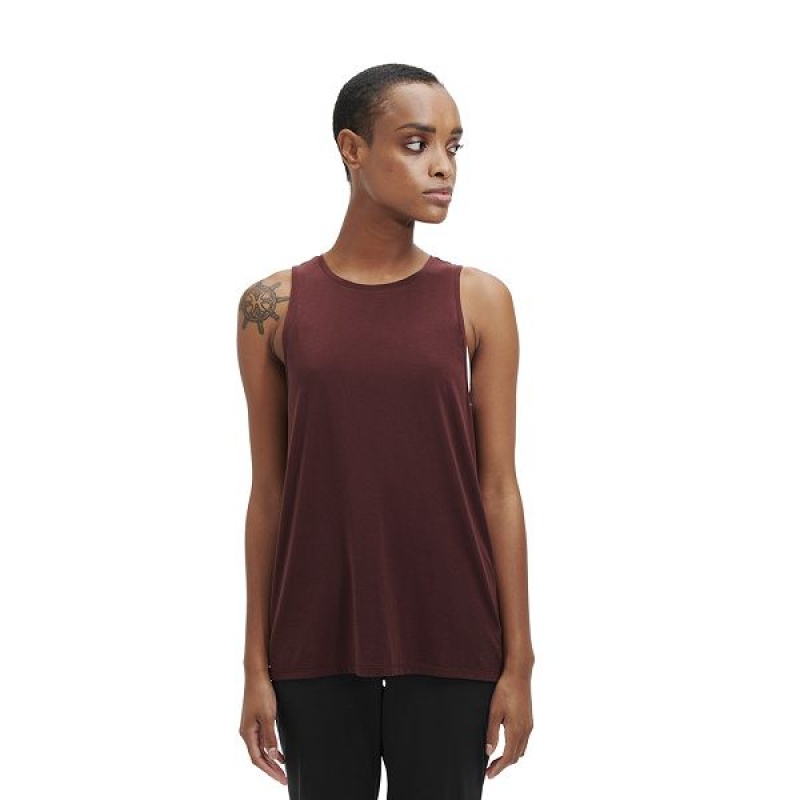 Burgundy Women\'s On Running Active Tanks | 6984731_PH