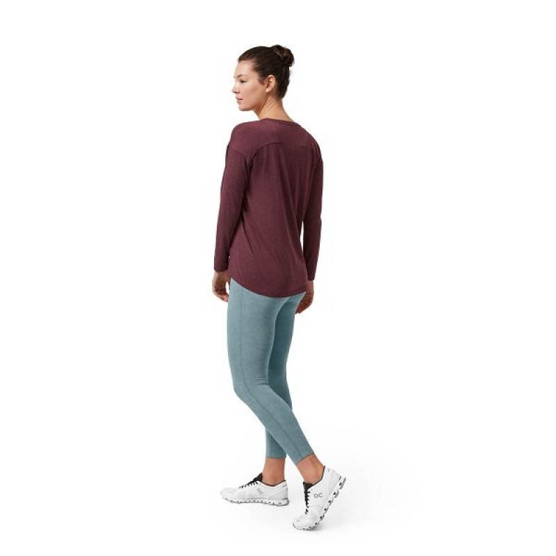 Burgundy Women's On Running Comfort Long-T T Shirts | 8362701_PH