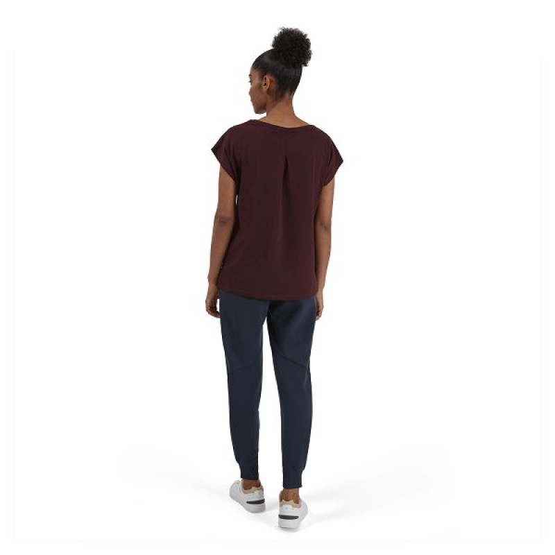 Burgundy Women's On Running On-T 1 T Shirts | 1849735_PH