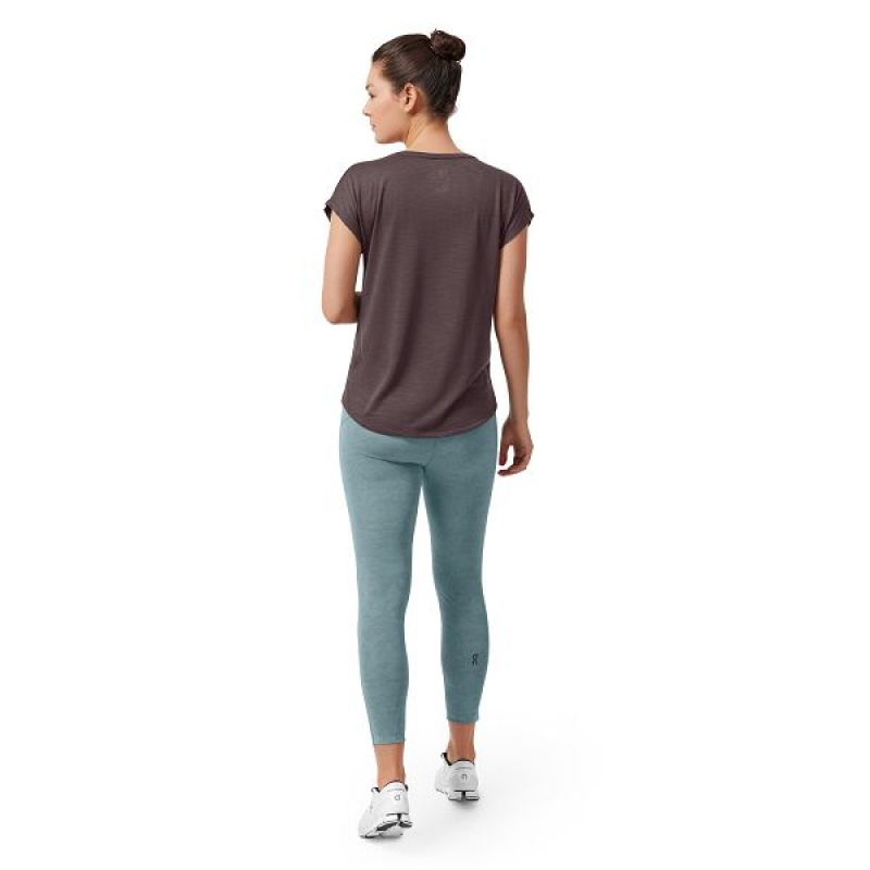 Chocolate Women's On Running Active-T Flow T Shirts | 281635_PH