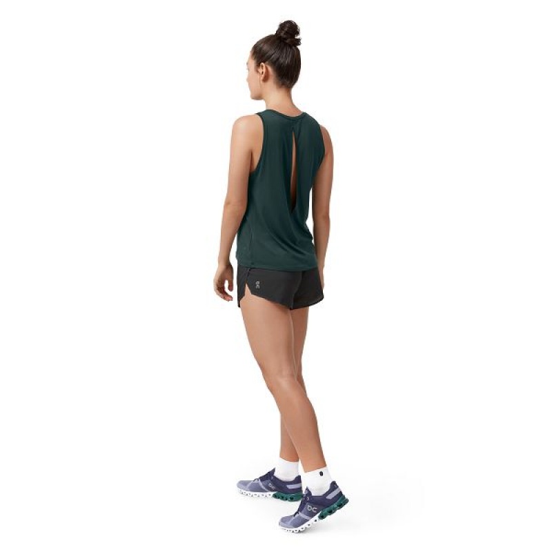 Dark Green Women's On Running Active Tanks | 7836025_PH