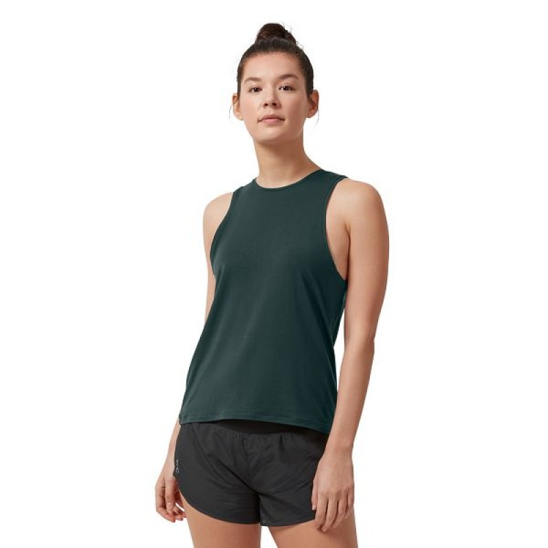 Dark Green Women\'s On Running Active Tanks | 7836025_PH