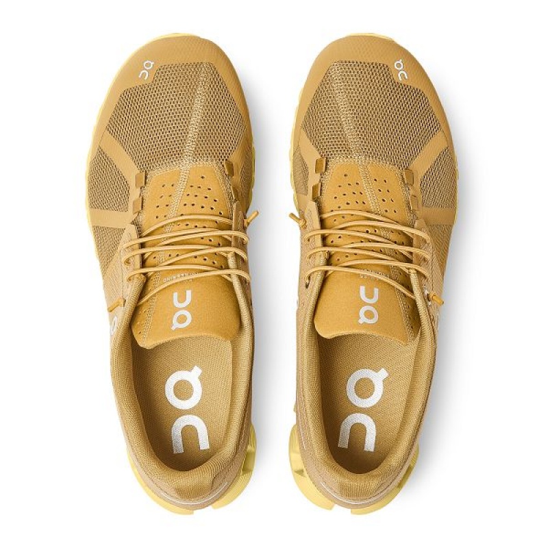 Gold Men's On Running Cloud Monochrome Sneakers | 3692840_PH