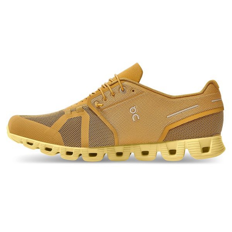 Gold Men's On Running Cloud Monochrome Sneakers | 3692840_PH