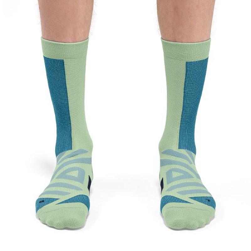 Green Men's On Running Performance High Socks | 5021678_PH