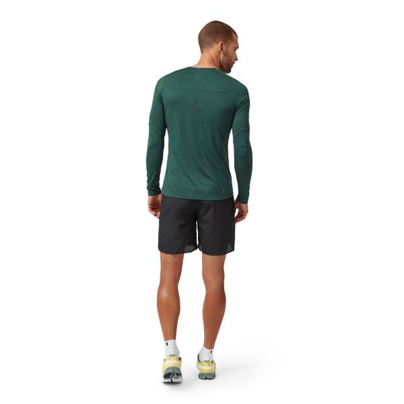 Green Men's On Running Performance Long-T T Shirts | 8437092_PH