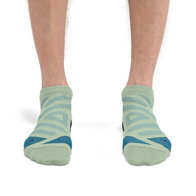 Green Men's On Running Performance Low Socks | 6302478_PH