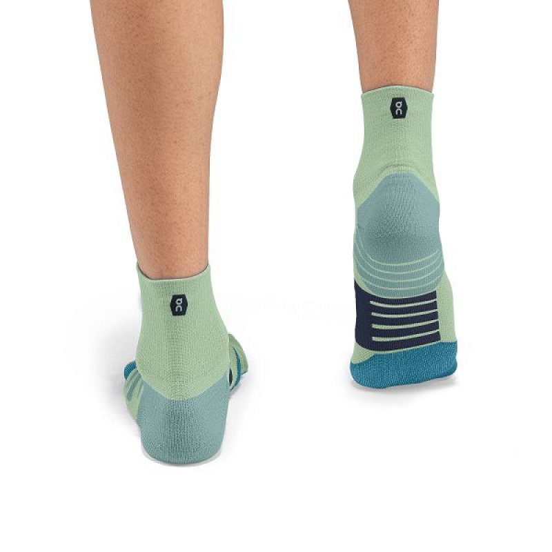 Green Women's On Running Performance Mid Socks | 5729861_PH