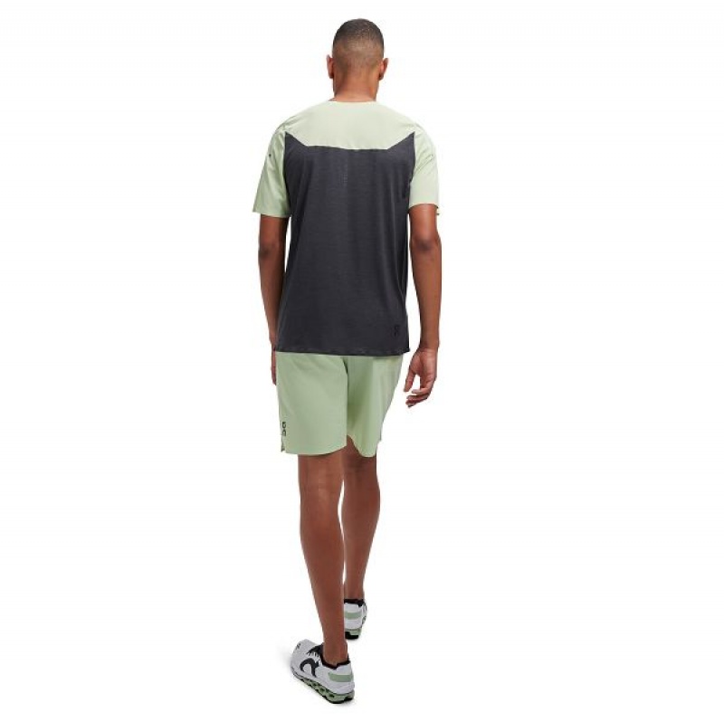 Green / Black Men's On Running Performance-T 2 T Shirts | 5780329_PH