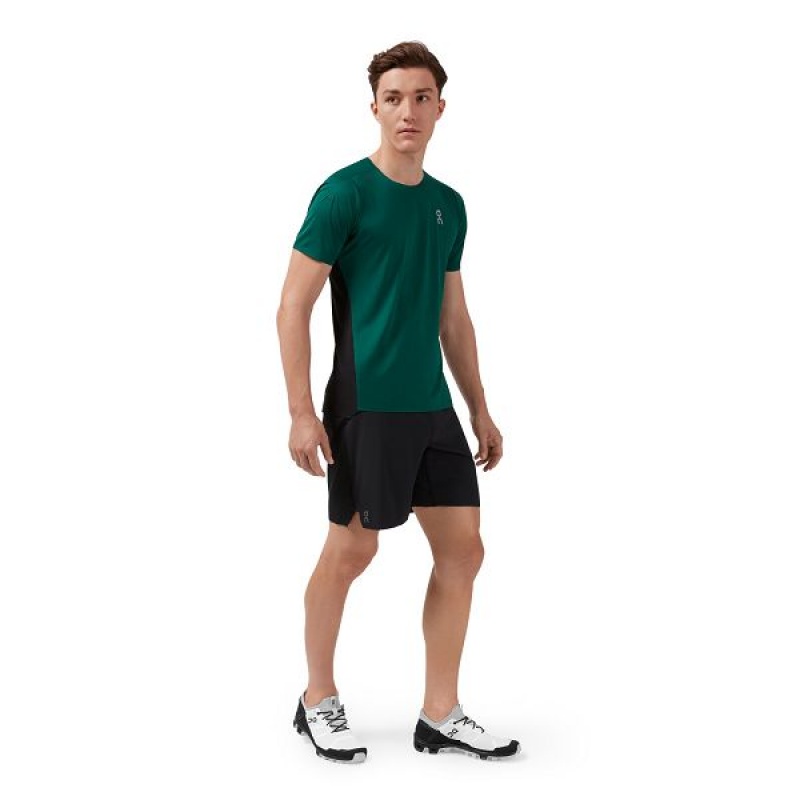 Green / Black Men's On Running Performance-T 4 T Shirts | 1705368_PH