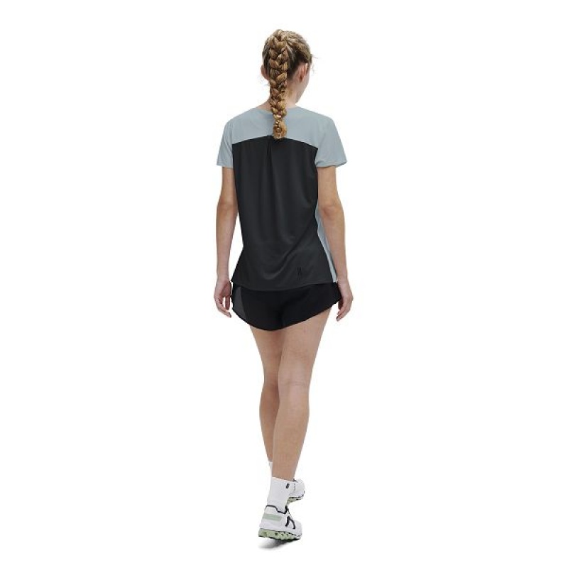 Green / Black Women's On Running Performance-T 2 T Shirts | 3201567_PH