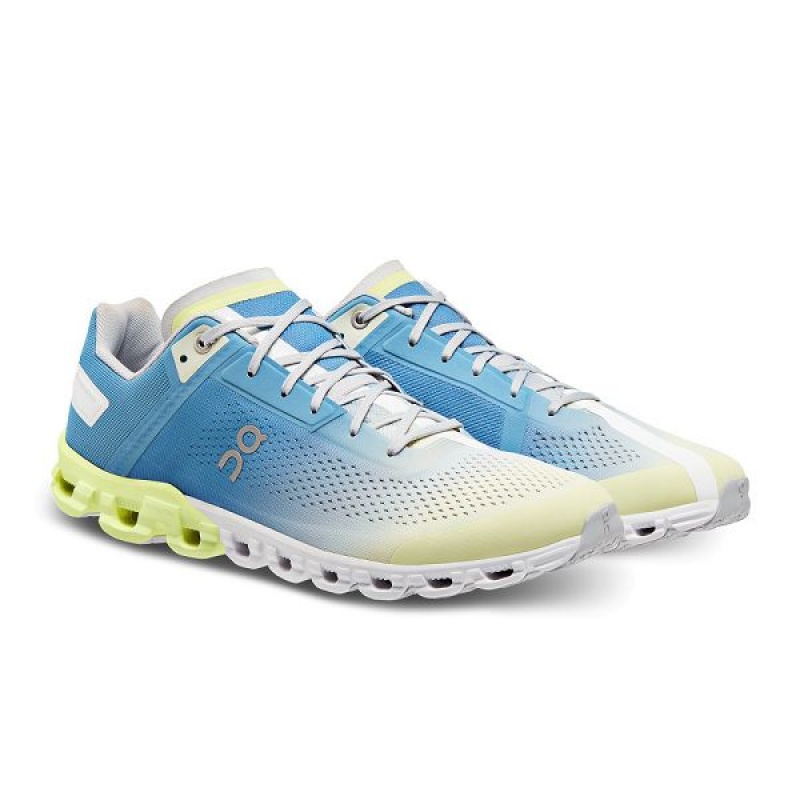 Green / Blue Men's On Running Cloudflow Road Running Shoes | 1082963_PH