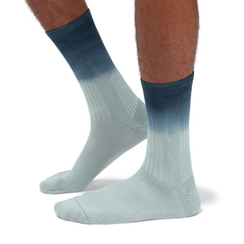 Green / Navy Men\'s On Running All-Day Socks | 9346152_PH