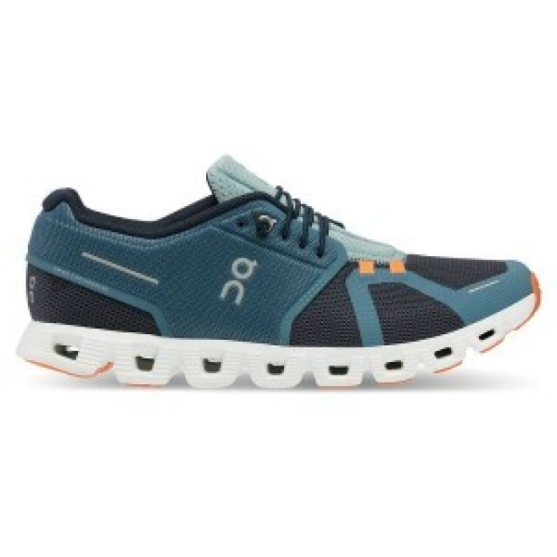 On Running Cloud 5 Push Deals On Sale - Green / Navy Mens Sneakers