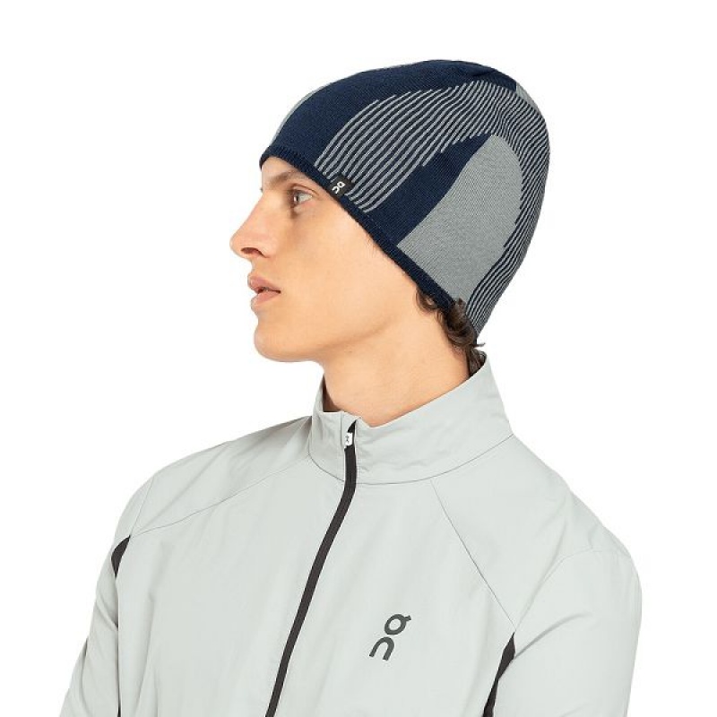 Green / Navy Men's On Running Explorer Merino Beanie | 2473618_PH