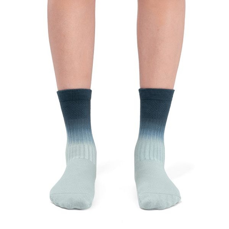 Green / Navy Women's On Running All-Day Socks | 863941_PH