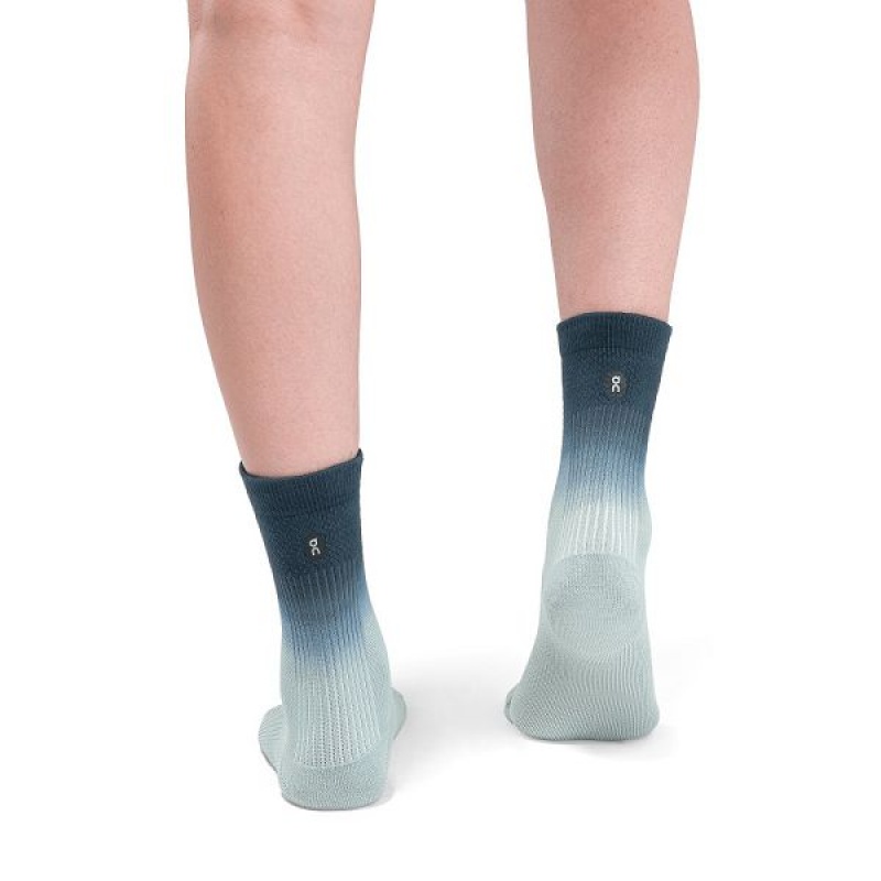 Green / Navy Women's On Running All-Day Socks | 863941_PH