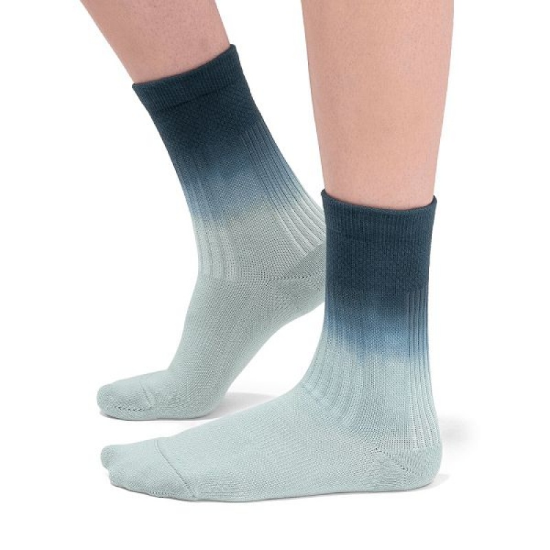 Green / Navy Women\'s On Running All-Day Socks | 863941_PH