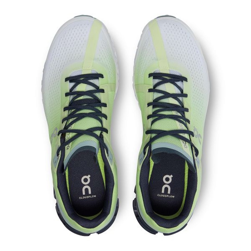 Green / White Men's On Running Cloudflow Road Running Shoes | 8571920_PH