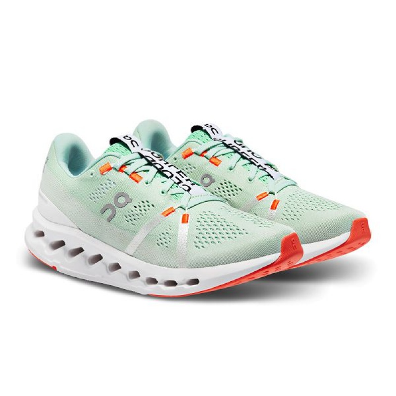 Green / White Women's On Running Cloudsurfer Road Running Shoes | 6701548_PH